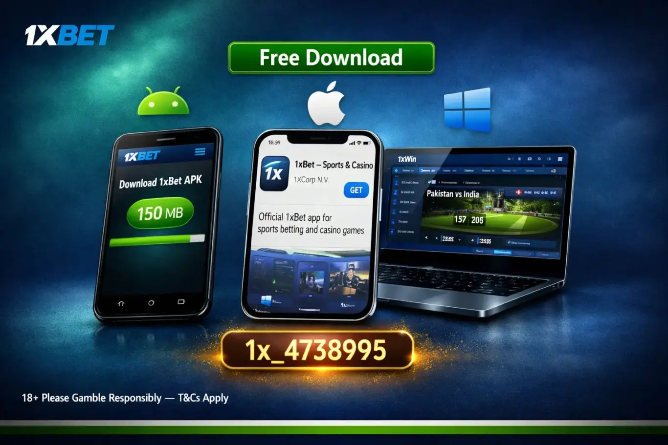 1xBet app Pakistan download 2026 - Android APK 150MB, iOS App Store and Windows 1xWin free installation guide